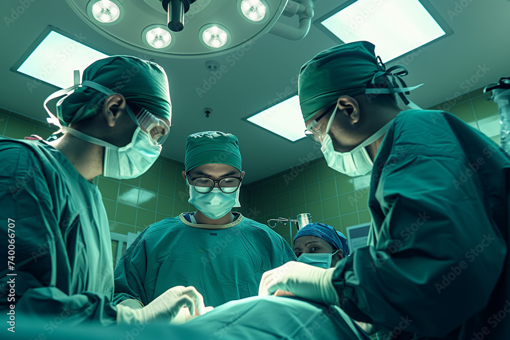 Scene of a doctor operating, There is a patient lying on the bed doctor working concept Scene of a doctor operating, There is a patient lying on the bed doctor working concept