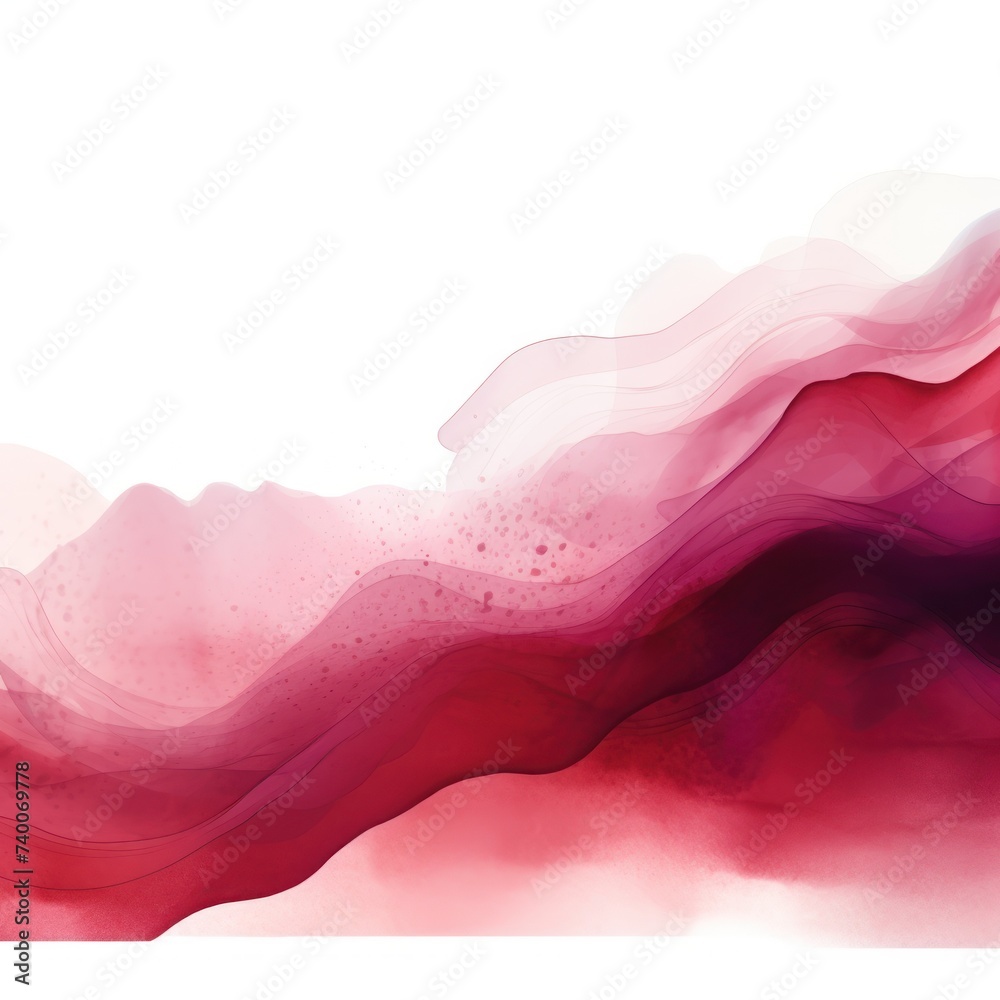 Abstract watercolor paint background dark Burgundy gradient color with fluid curve lines 