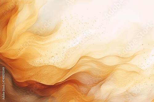 Abstract watercolor paint background dark Gold gradient color with fluid curve lines texture