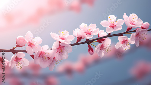 Beautiful pink spring cherry blossoms