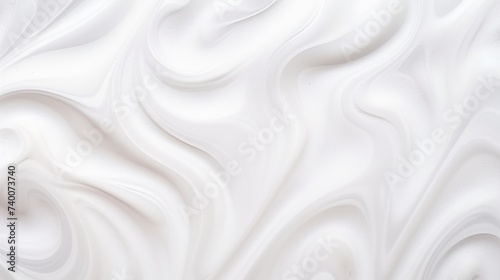 White foam texture close up background. Soapy substance with bubbles backdrop. Creamy grainy macro. Shower gel, washing liquid smears wallpaper. Cosmetic product foamy smudges top view