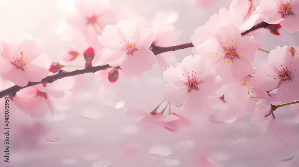 Fototapeta premium Beautiful pink spring cherry blossoms