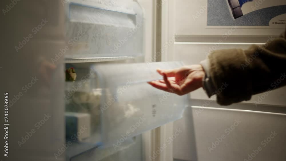 a person who opens and looks in the freezer a person who opens and looks in the freezer
