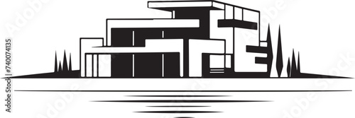Villa vector icon on white background. Element for business, construction.