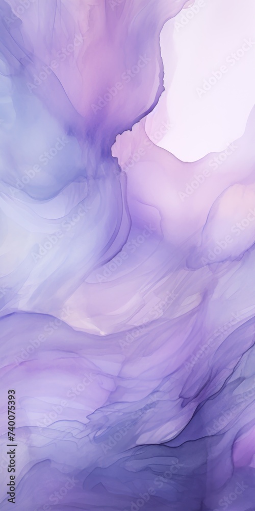 Abstract watercolor paint background dark Lilac gradient color with fluid curve lines texture