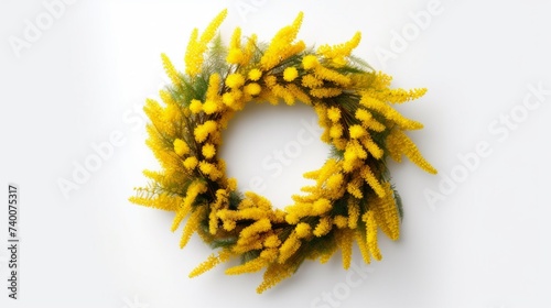 Beautiful Australian native yellow wattleacacia flower.Generative AI photo