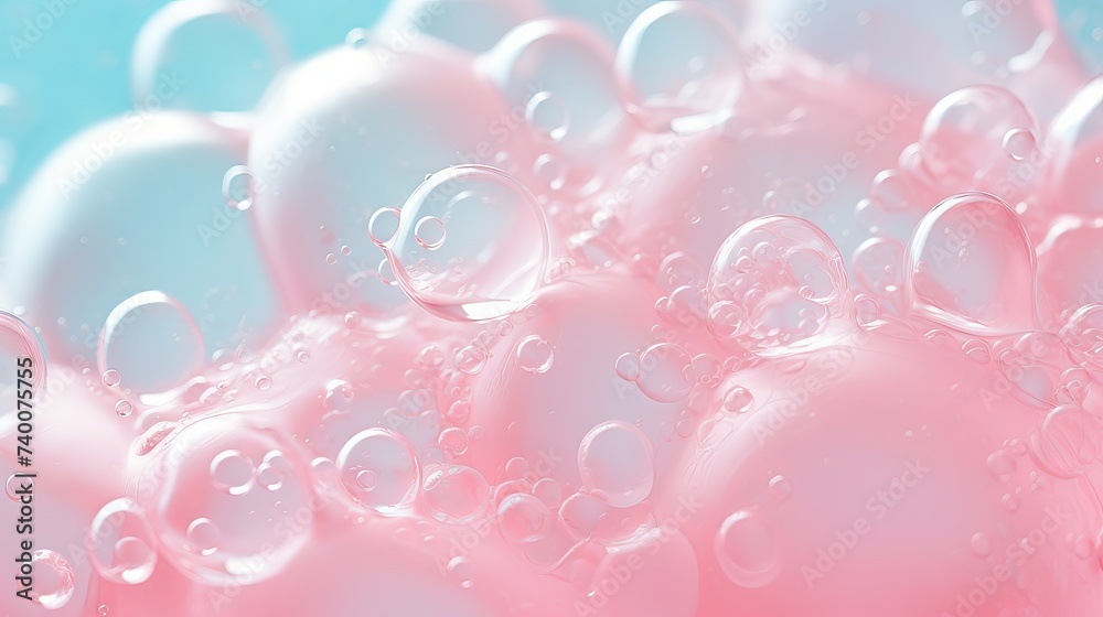 Background of soap foam and bubbles, macro