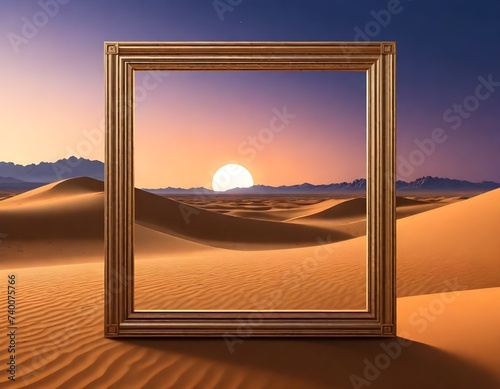 frame standing in the middle of a desert landscape