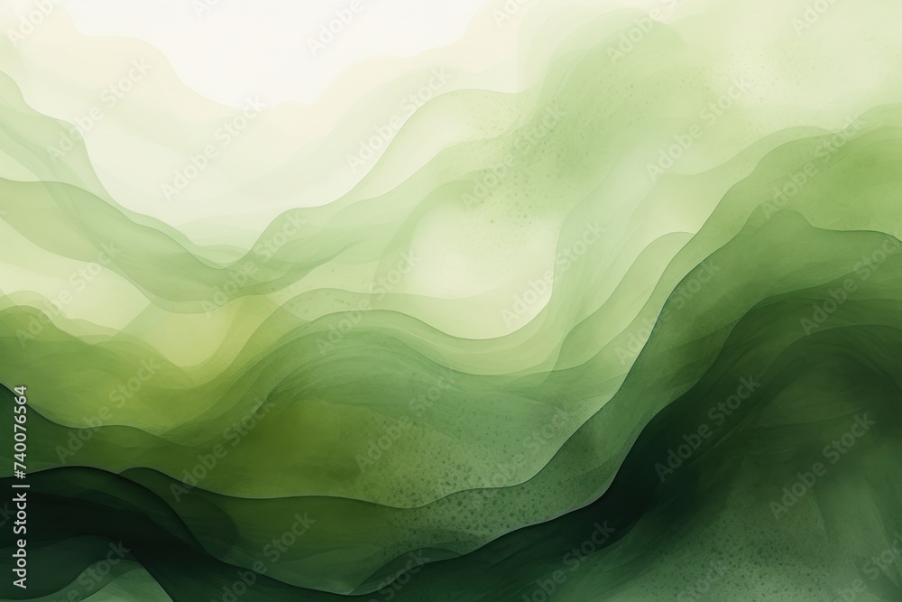 Abstract watercolor paint background dark Olive gradient color with fluid curve lines texture - obrazy, fototapety, plakaty 