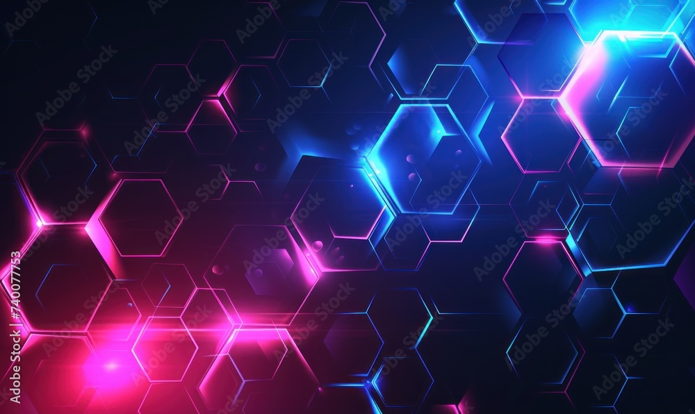 Glowing Hexagonal a Fusion of Technology and Abstract Art Glowing Hexagonal a Fusion of Technology and Abstract Art
