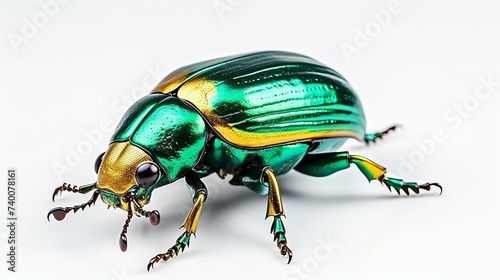 Cetonia aurata (rose chafer) isolated on a white background