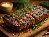 baked meat with herbs steak Generative AI