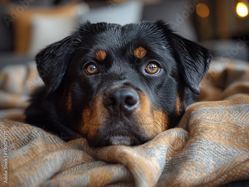 rottweiler on the sofa Generative AI