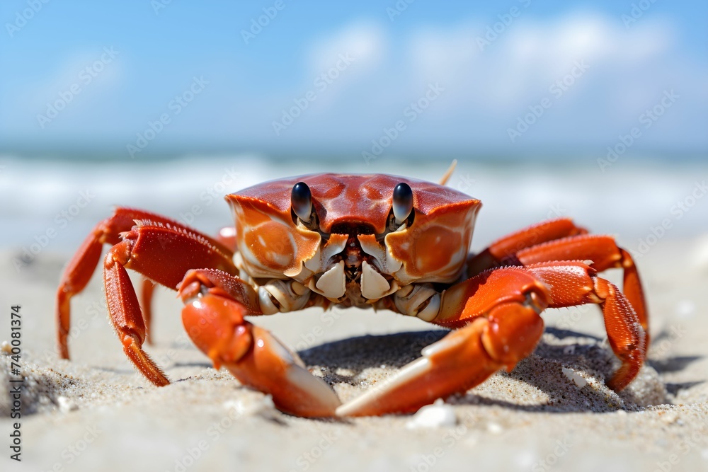 red crab on the beach red crab on the beach