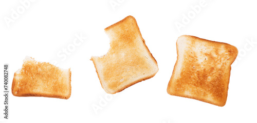 Toast bread close-up on a white background. Isolated