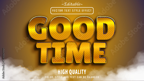 good time text effect template with bold style use for brand typography and business 
