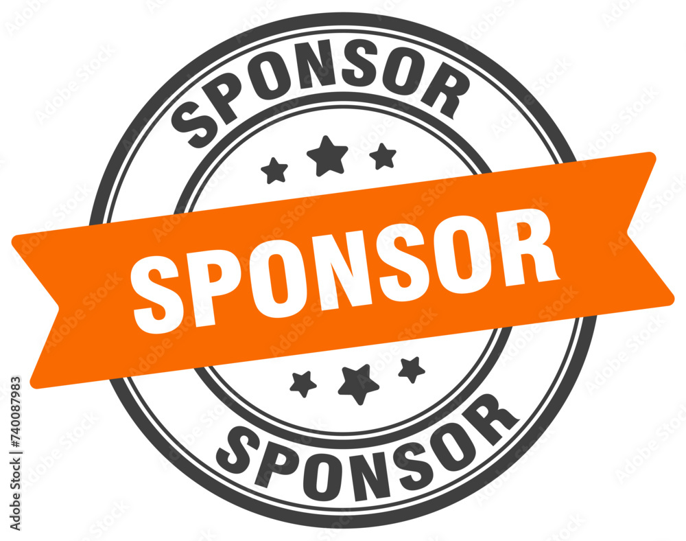 sponsor stamp. sponsor label on transparent background. round sign sponsor stamp. sponsor label on transparent background. round sign