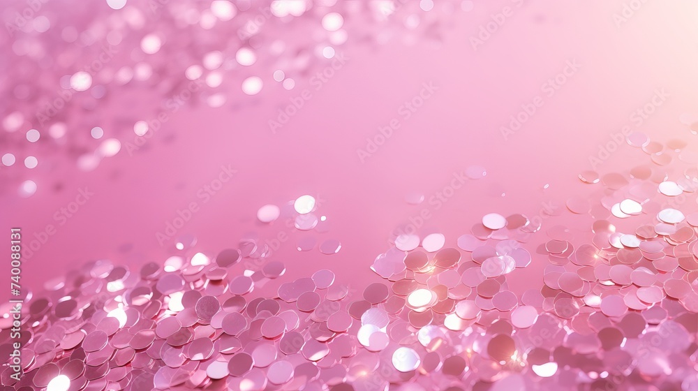 Pink background with delicate holographic sparkles. Perfect for backdrop for your design