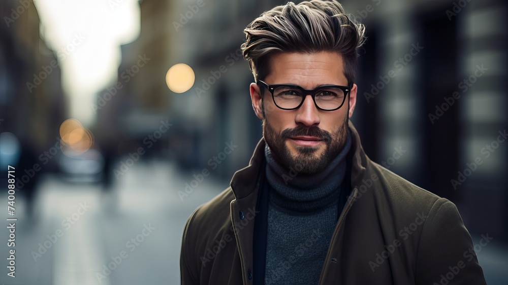 Portrait of a handsome stylish man with a cool hairstyle Portrait of a handsome stylish man with a cool hairstyle