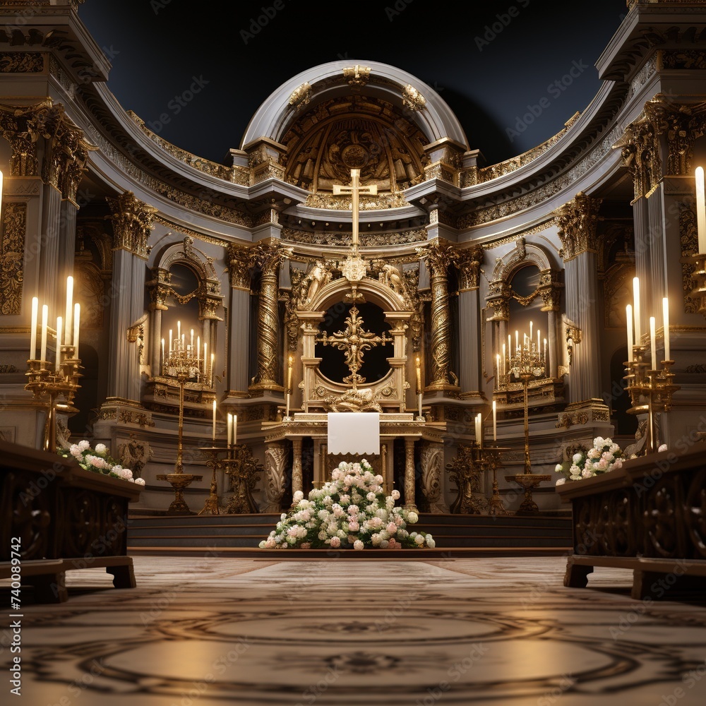 Fototapeta premium A majestic and inspiring depiction of a Christian church