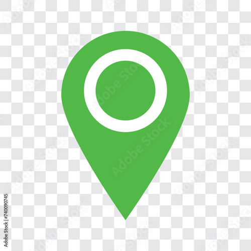 eps10 green vector location map icon isolated on white background. pinpoint symbol in a simple flat trendy modern style for your website design, logo, ...
