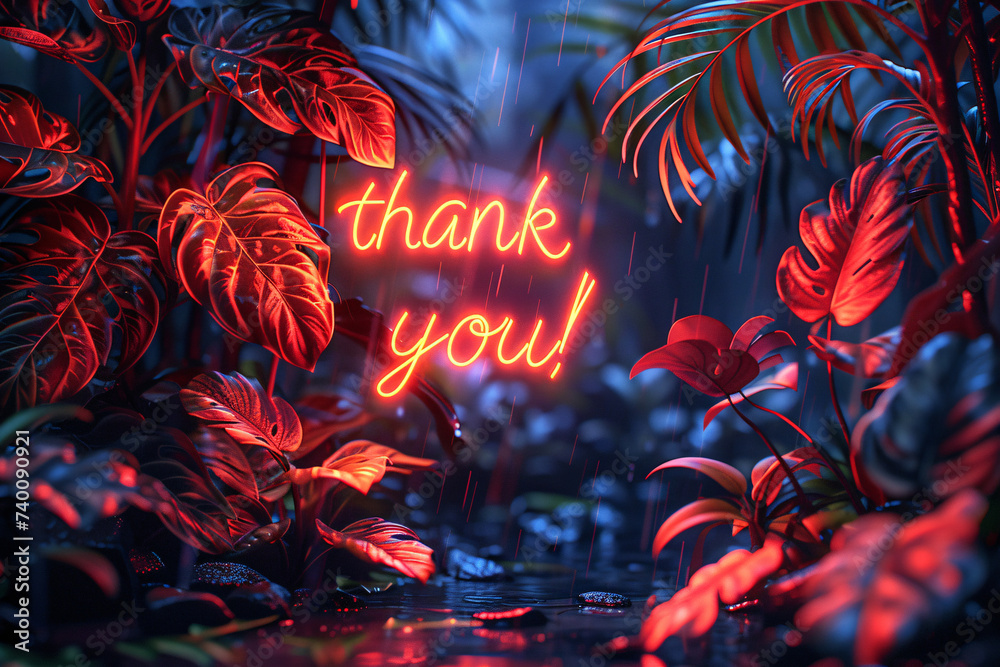 Vibrant ‘Thank You!’ amidst a floral design, fruits, and flowers 