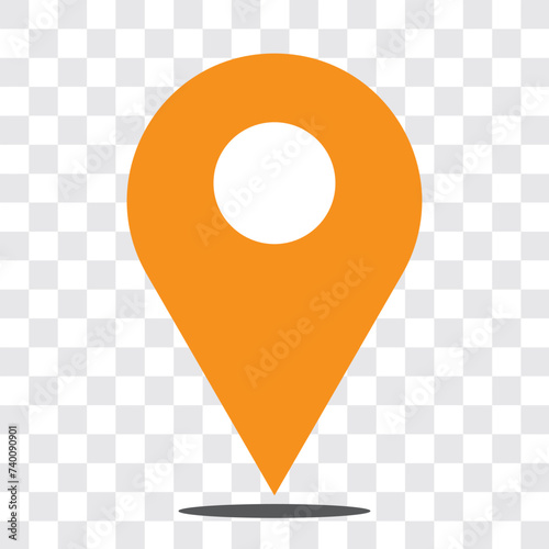 The geolocation icon is yellow on a transparent background.