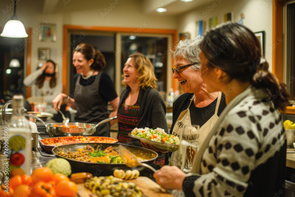 Warm snapshots of camaraderie in the kitchen, evoking the pleasure of shared culinary adventures