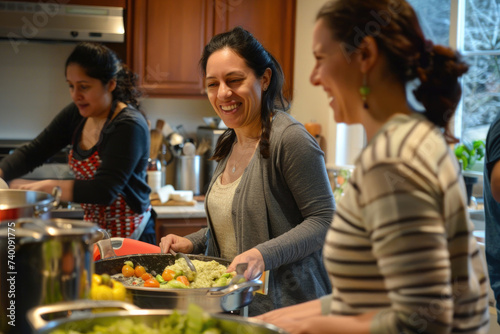 Warm snapshots of camaraderie in the kitchen  evoking the pleasure of shared culinary adventures