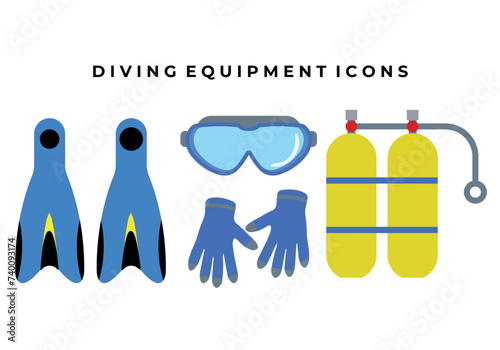 diving equipment icon logo vector illustrator design