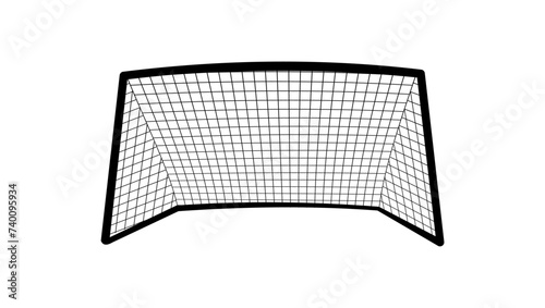 Kids Soccer Goal, black isolated silhouette