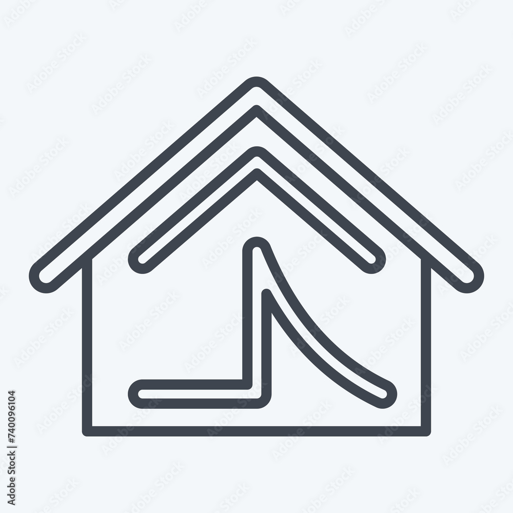 Icon Camping Tent. related to Kenya symbol. line style. simple design editable. simple illustration Icon Camping Tent. related to Kenya symbol. line style. simple design editable. simple illustration