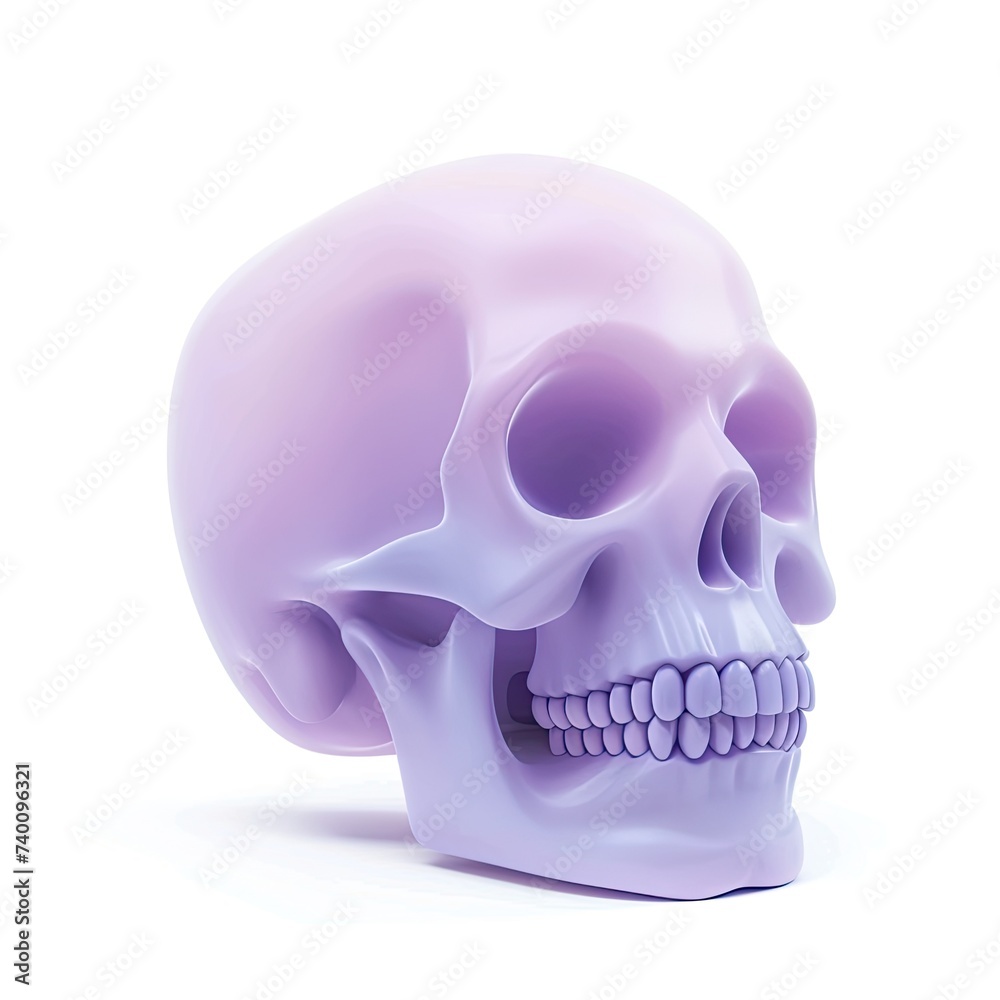 Obraz premium 3d Skull icon minimalist color isolated on white