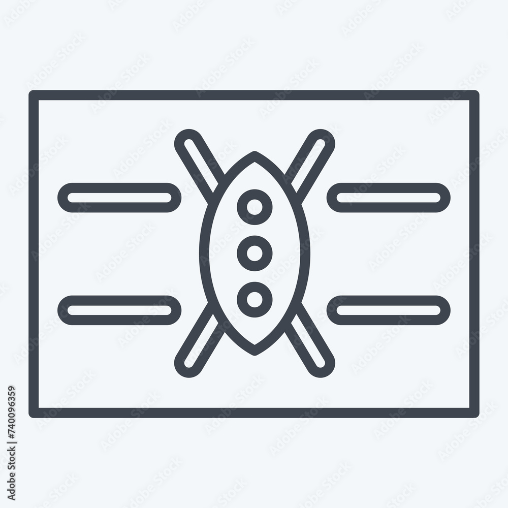 Icon Kenya. related to Kenya symbol. line style. simple design editable. simple illustration
