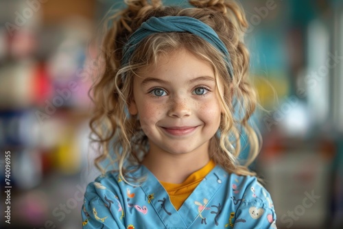 Young Girl with a Playful Nurse Costume
