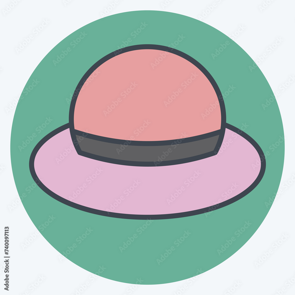 Icon Hat. related to Kenya symbol. color mate style. simple design editable. simple illustration Icon Hat. related to Kenya symbol. color mate style. simple design editable. simple illustration