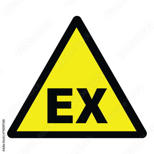 ATEX Explosive atmosphere area zone warning sign , vector illustration
