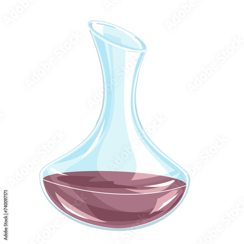 decanter with red wine color  illustration
