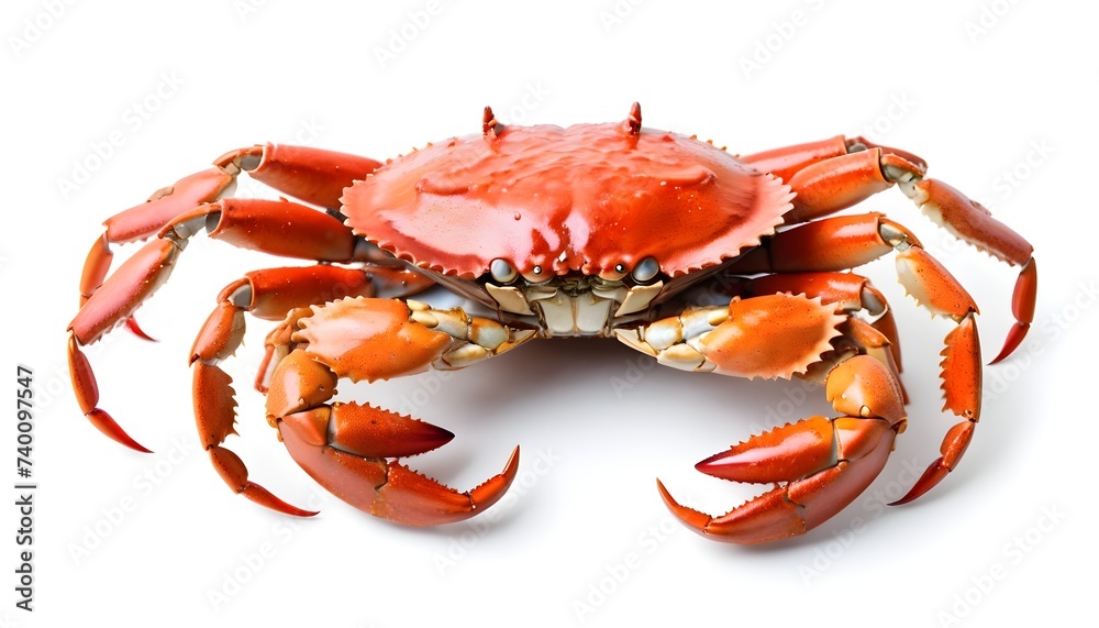 Hot steam crab on a white background