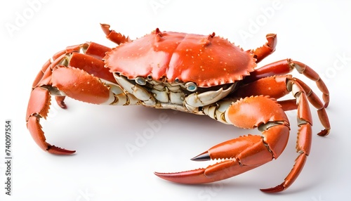 Hot steam crab on a white background photo