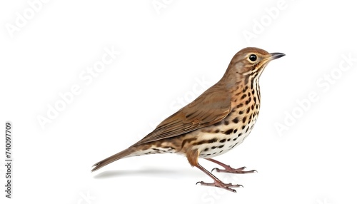 Song Thrush (Turdus philomelos) isolated on a white background © Vasile