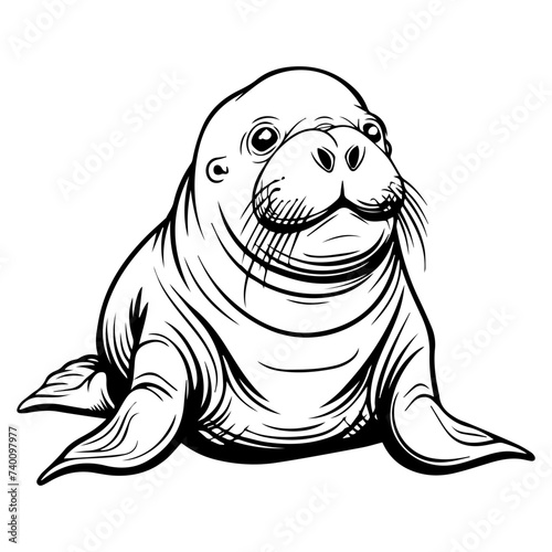 cute baby walrus character