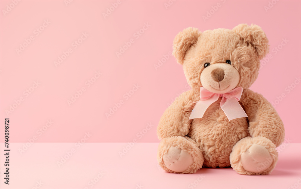 Cute teddy bear on a pink background Cute teddy bear on a pink background