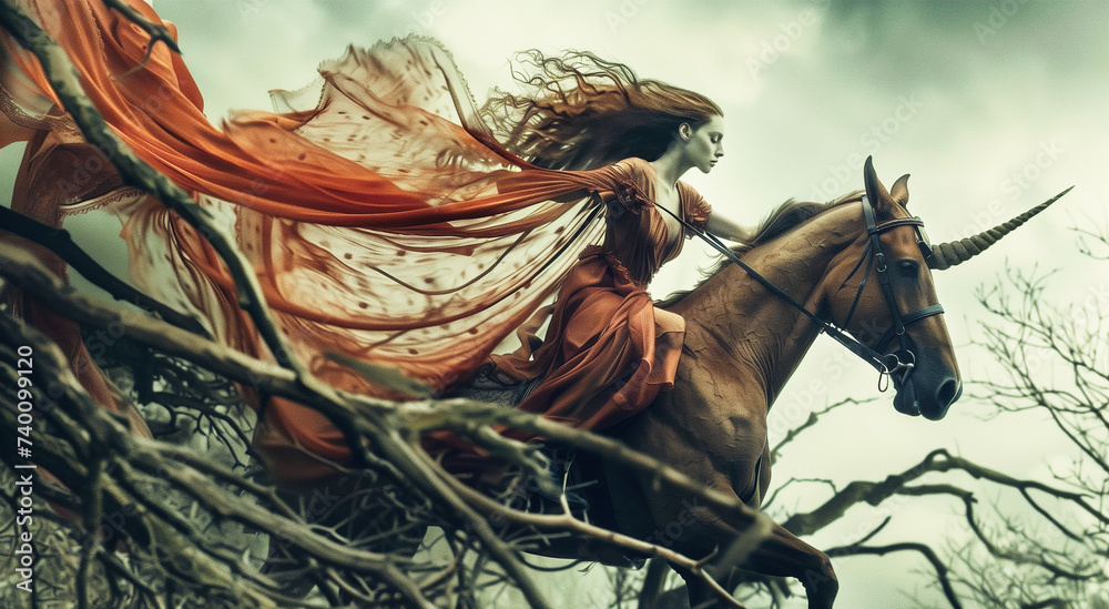 Kobieta na koniu - obrazy, fototapety, plakaty 