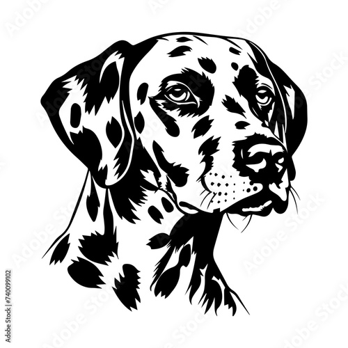 Dalmatian black silhouette logo svg vector, Dalmatian icon illustration