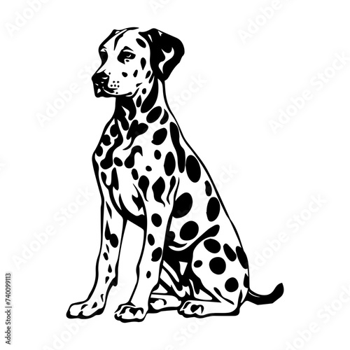 Dalmatian black silhouette logo svg vector, Dalmatian icon illustration