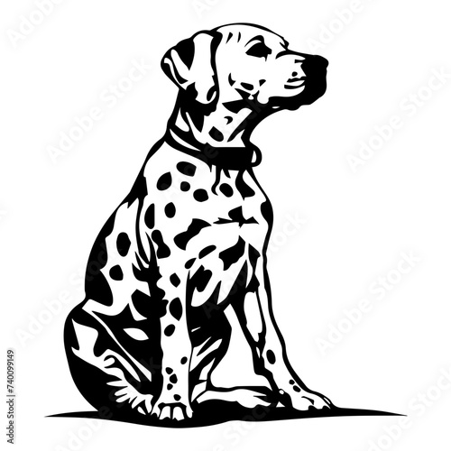 Dalmatian black silhouette logo svg vector, Dalmatian icon illustration