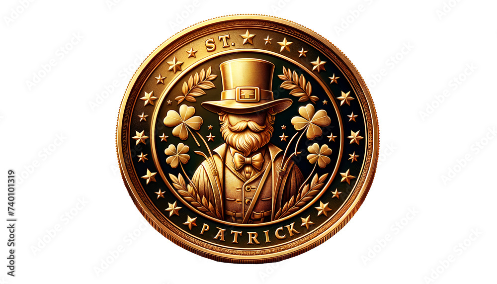 Illustration of golden coin for st. patrick's day
