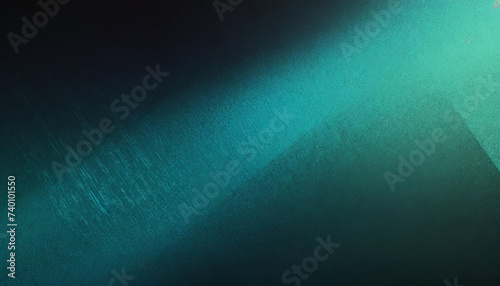 Glowing abstract technology dark background teal blue green black color grainy texture gradient web header banner design, copy space © Preston