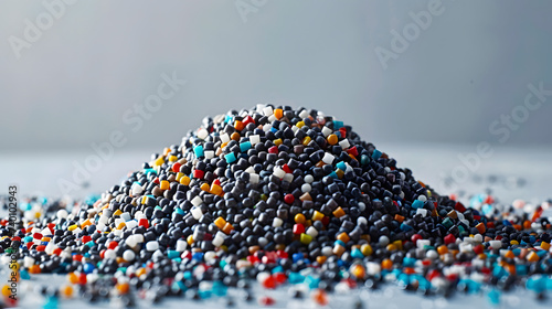 Plastic pellets Background Close-up Plastic granules Polymer plastic beads resin polymer